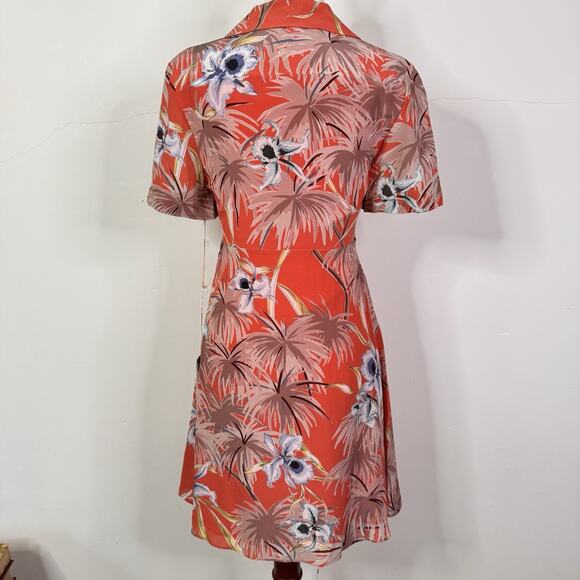 Valentino Silk Shirt Dress Red Floral Print Size IT 38 / US 2 NWT Made in Italy - Picture 7 of 15